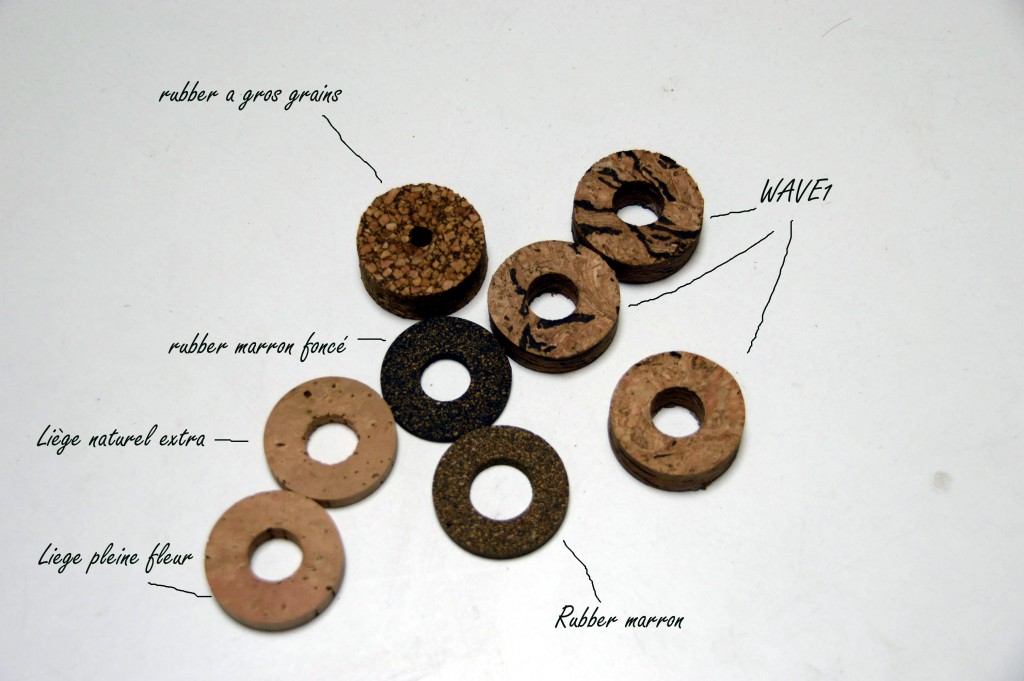 Les disques de liège utilisés dans mes fabrications de poignée liège pour la carpe
